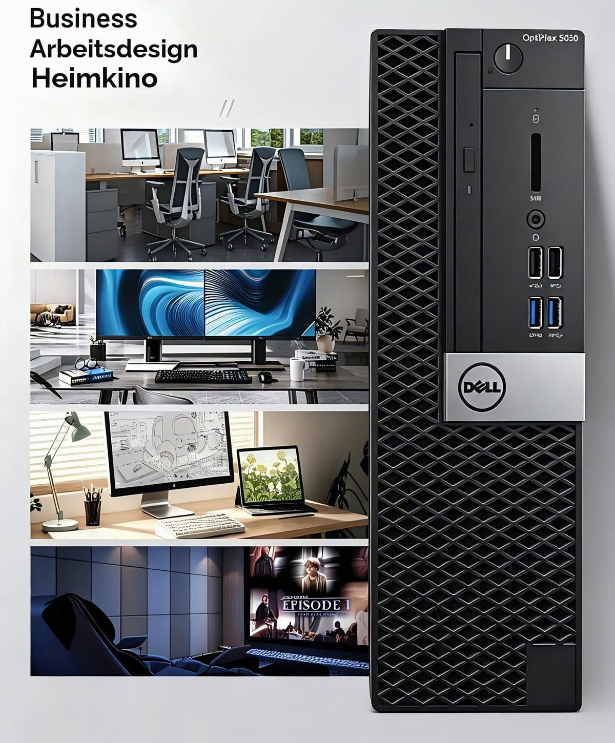 Dell Optiplex 5050 SFF Desktop PC, Intel Core i5-7500, 8 GB RAM, 256 GB SSD, WLAN, Bluetooth, US Layout, Windows 11 Pro (Refurbished)