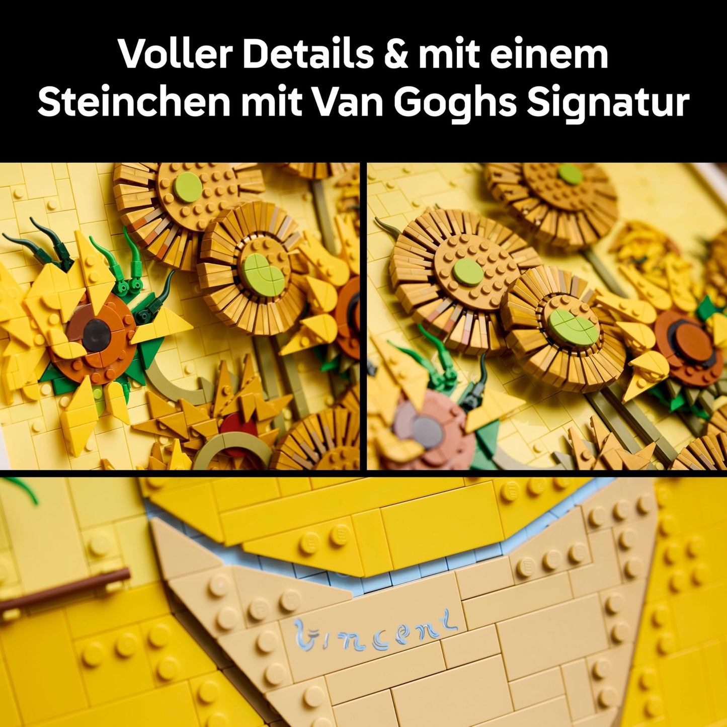 LEGO Art Vincent Van Gogh - Sunflowers - 3D flower painting with moving flowers - Decoration for the living room or office - Building kit for adults - Creative gift idea for men & women 31215