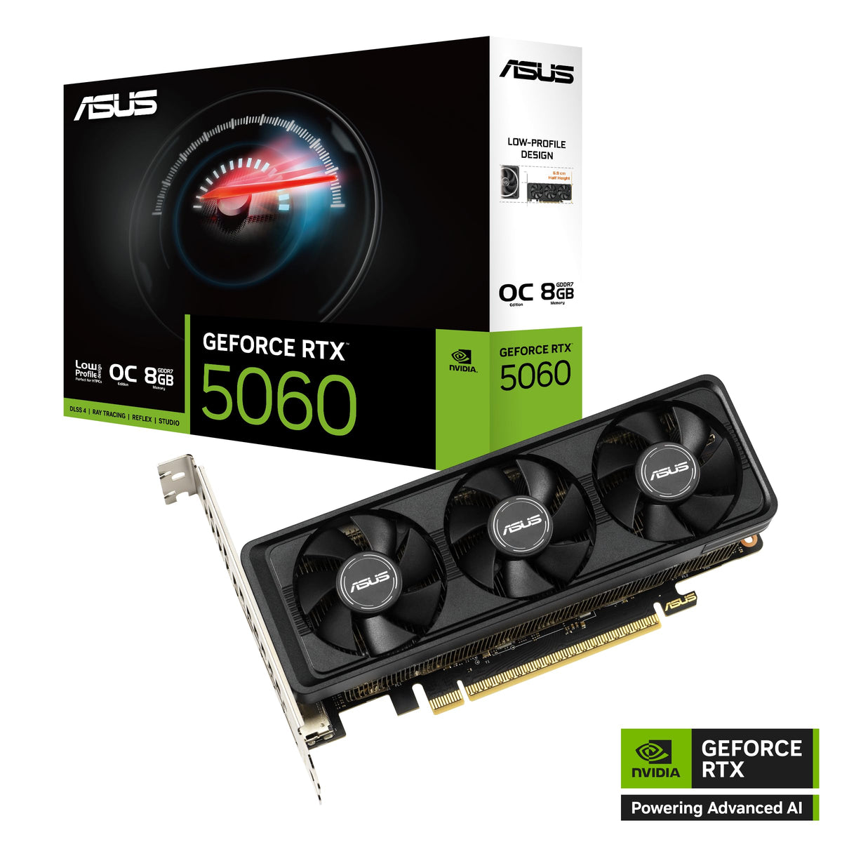 ASUS GeForce RTX 5060 LP BRK 8GB OC Edition Low Profile Gaming Graphics Card - 90YV0N90-M0NA00