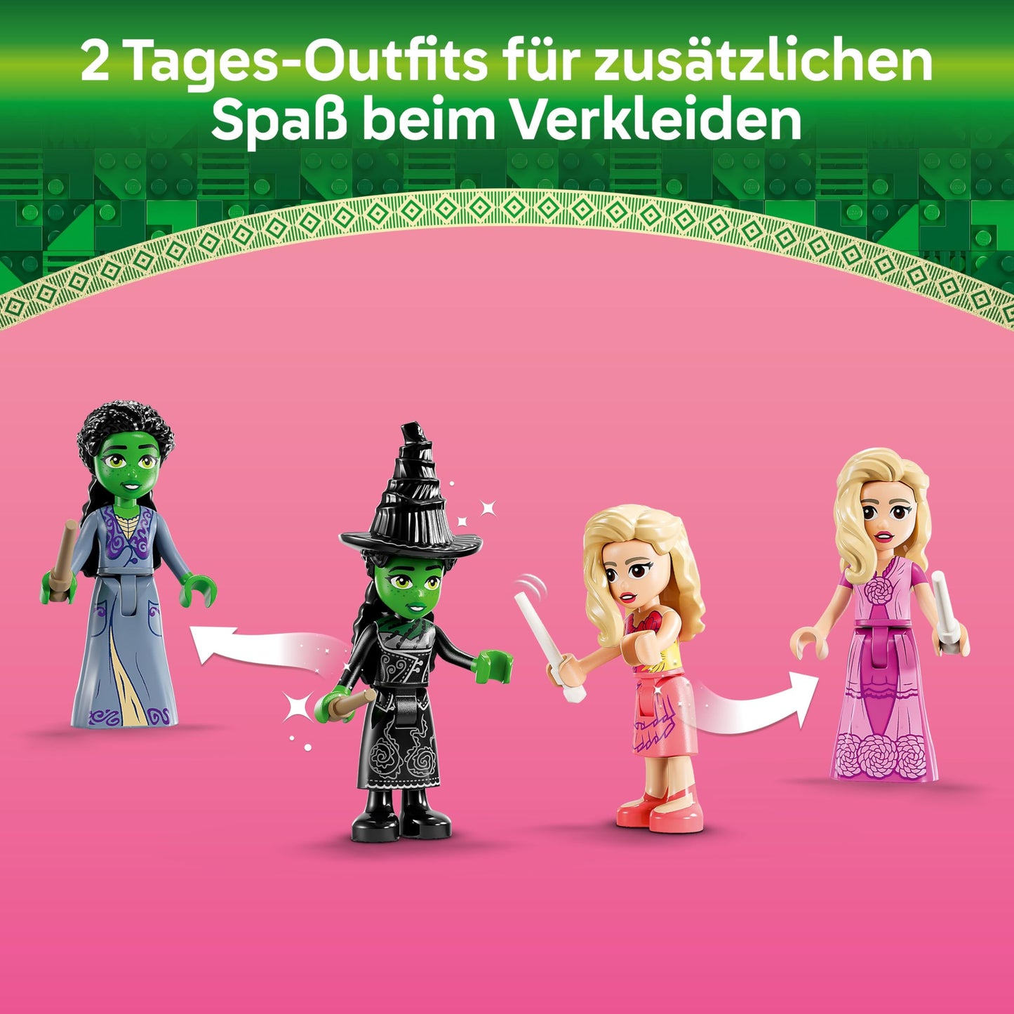 LEGO Wicked - Glindas & Elphaba's Dormitory - Toy with 2 minifigures and accessories including magic wands and a chest - Birthday gift for girls and boys aged 8 and up and film fans - 75683