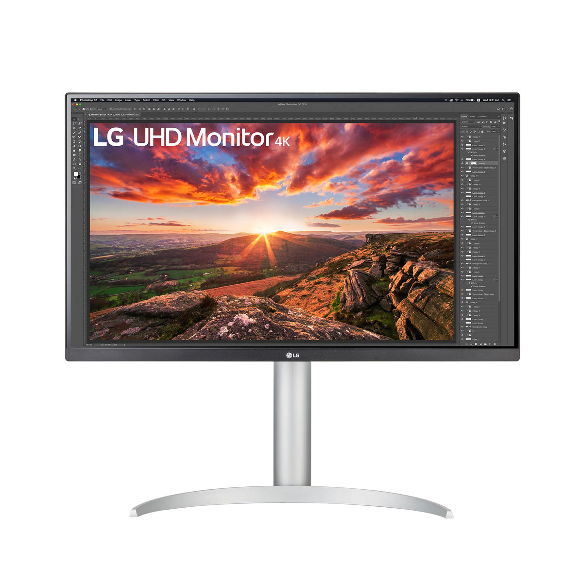 LG 27UP850K-W.AEU (27 inch) 4K UHD IPS Monitor, DisplayHDR™ 400, USB-C (90W), Alb/Negru