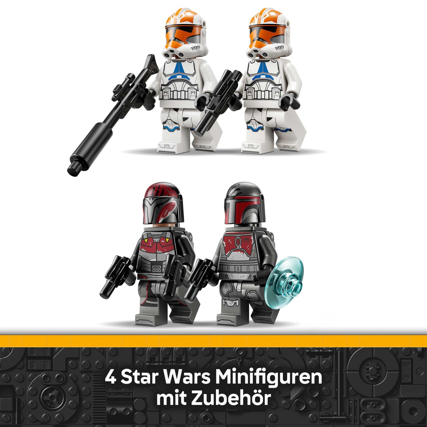 LEGO Star Wars 75449 Siege of Mandalore Battle Pack - action toy with 2 Mandalorians and 2 clone trooper minifigures as well as speeder bike and blasters - gift for children aged 6 and over & fans