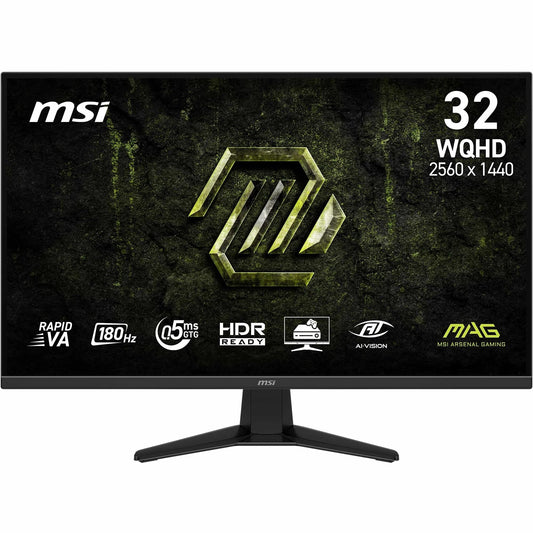 MSI MAG 325QFA E18V 32-inch WQHD Gaming Monitor, 2560 x 1440 Rapid VA, 180 Hz, 0,5 ms, HDR-capable, eye protection, HDMI 2.0b, DP 1.4a, frameless, tiltable, VESA mount, black - 4711377389570