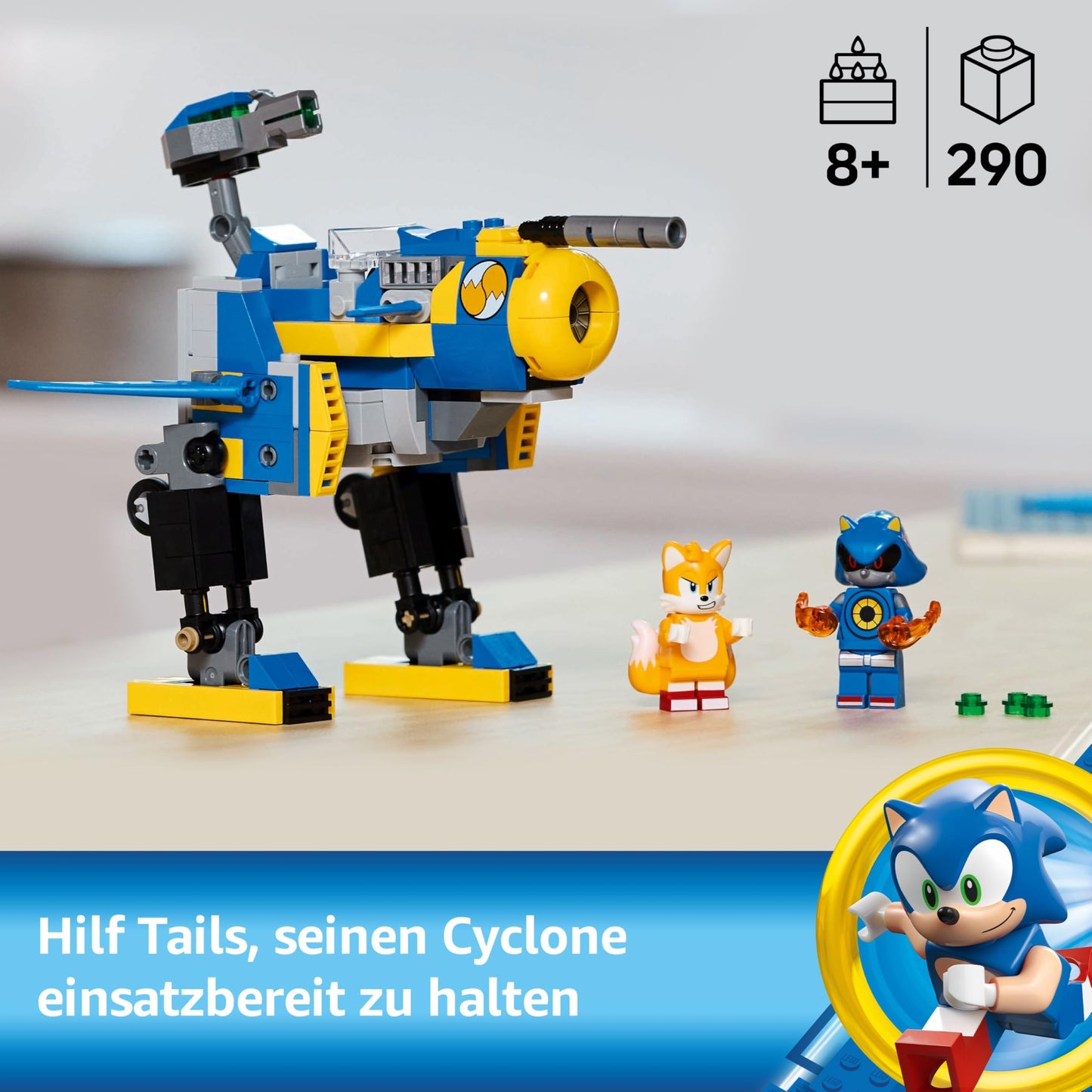 LEGO Sonic the Hedgehog Cyclone vs. Metal Sonic - toy mech to collect with 2 video game minifigures - gift idea for boys and girls aged 8 and up & teenager gaming fans 77002