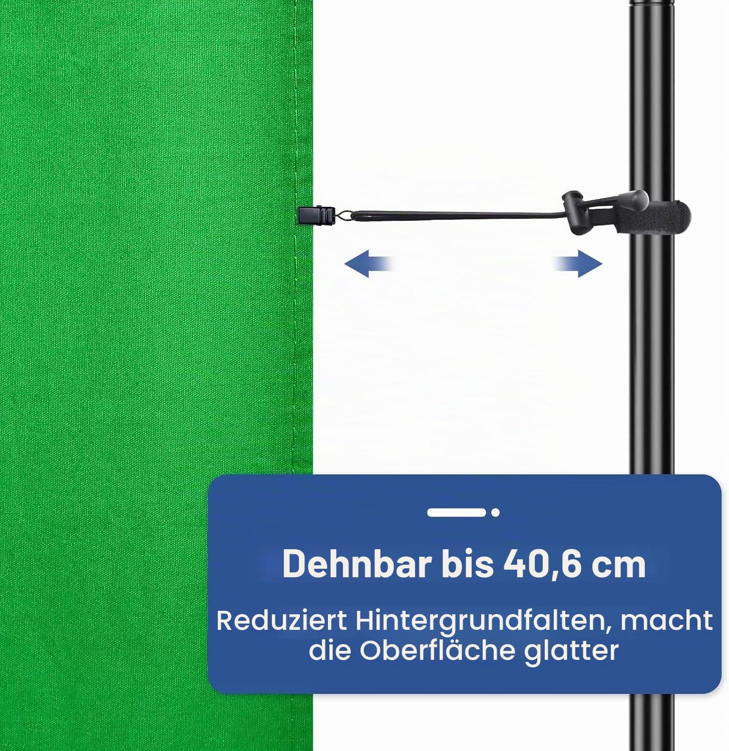 EMART 3x3m Green Screen Green Background Polyester Green Chromakey Green Screen Foldable with 4 Clip for Photography, Zoom, Interviews, Live Stream - EM-P1010-G