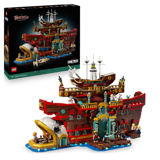 LEGO ONE PIECE - Baratié, the floating restaurant - building set for adults - model building with detailed interior and 10 minifigures including Luffy, Nami & Sanji - anime gift for fans - 75640