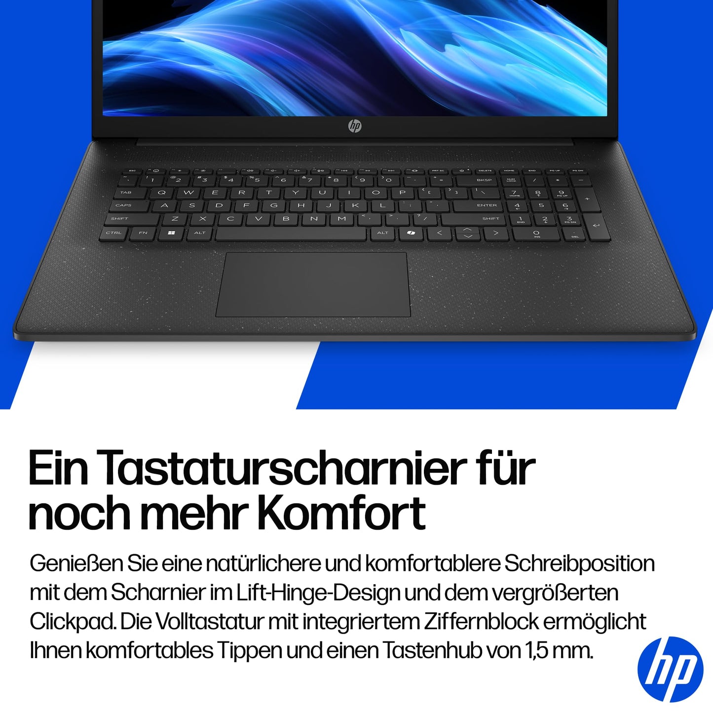 HP laptop with 17.3" FHD display, AMD Ryzen 7 7730U, 16 GB DDR4 RAM, 512 GB SSD, AMD Radeon graphics, Windows 11, QWERTZ, black incl. 25 GB Dropbox storage for 12 months - BZ8R8EA#ABD