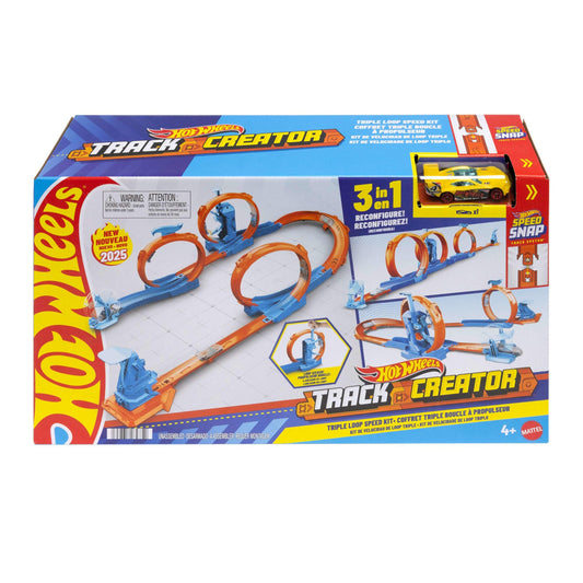 Hot Wheels Track Creator Triple Loop Pack and 1:64 Toy Car - JDW39