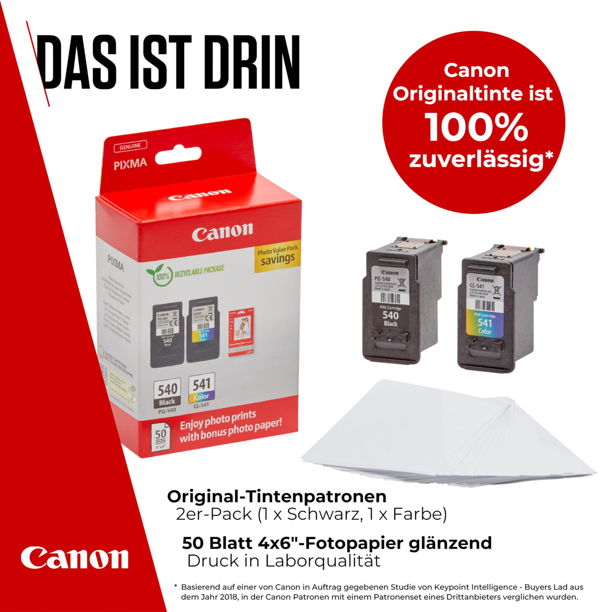 Canon PG-540 + CL-541 FINE Original Ink Cartridges + Photo Paper - 5225B013AA