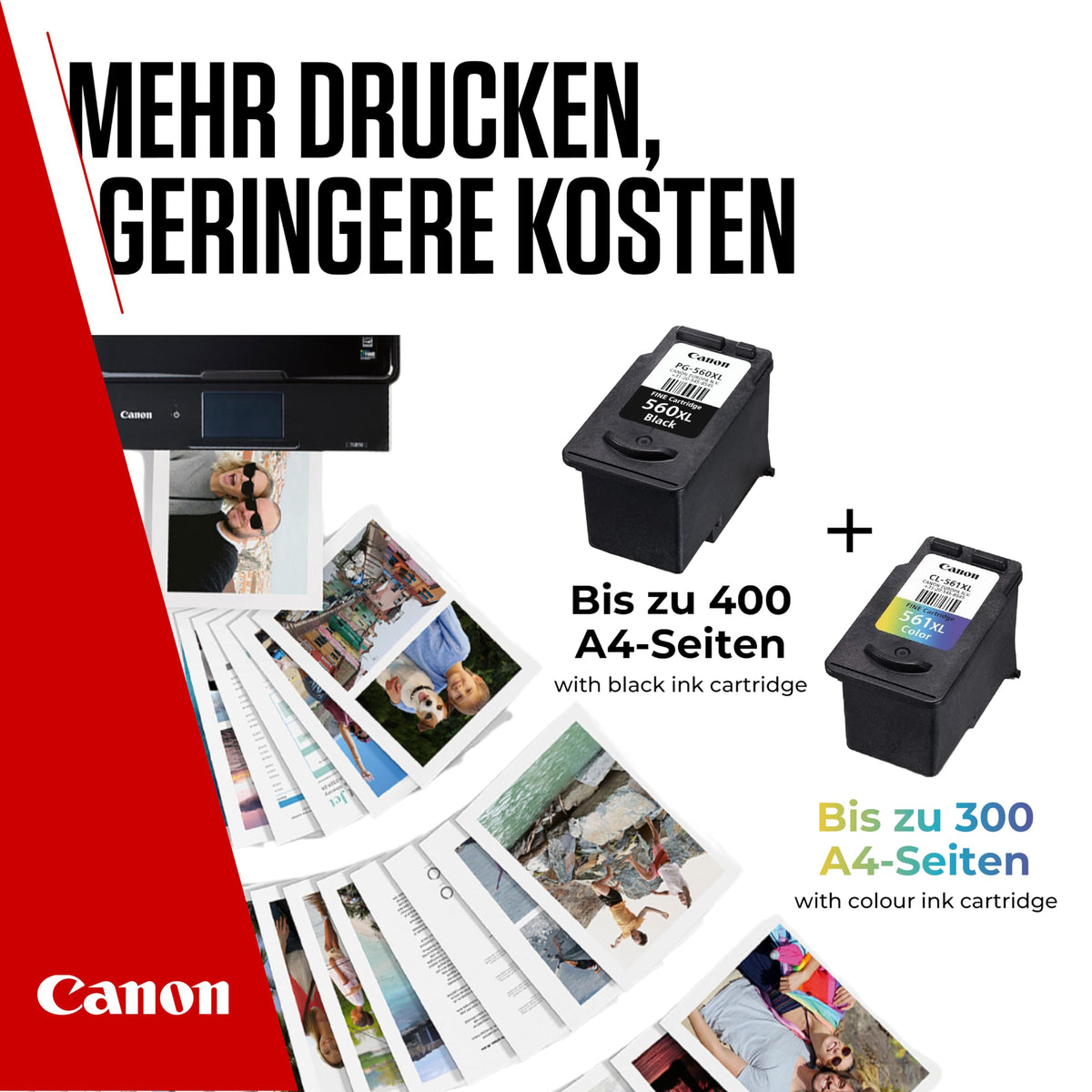 Canon PG-560XL + CL-561XL FINE Original XL Ink Cartridges + Photo Paper - 3712C008