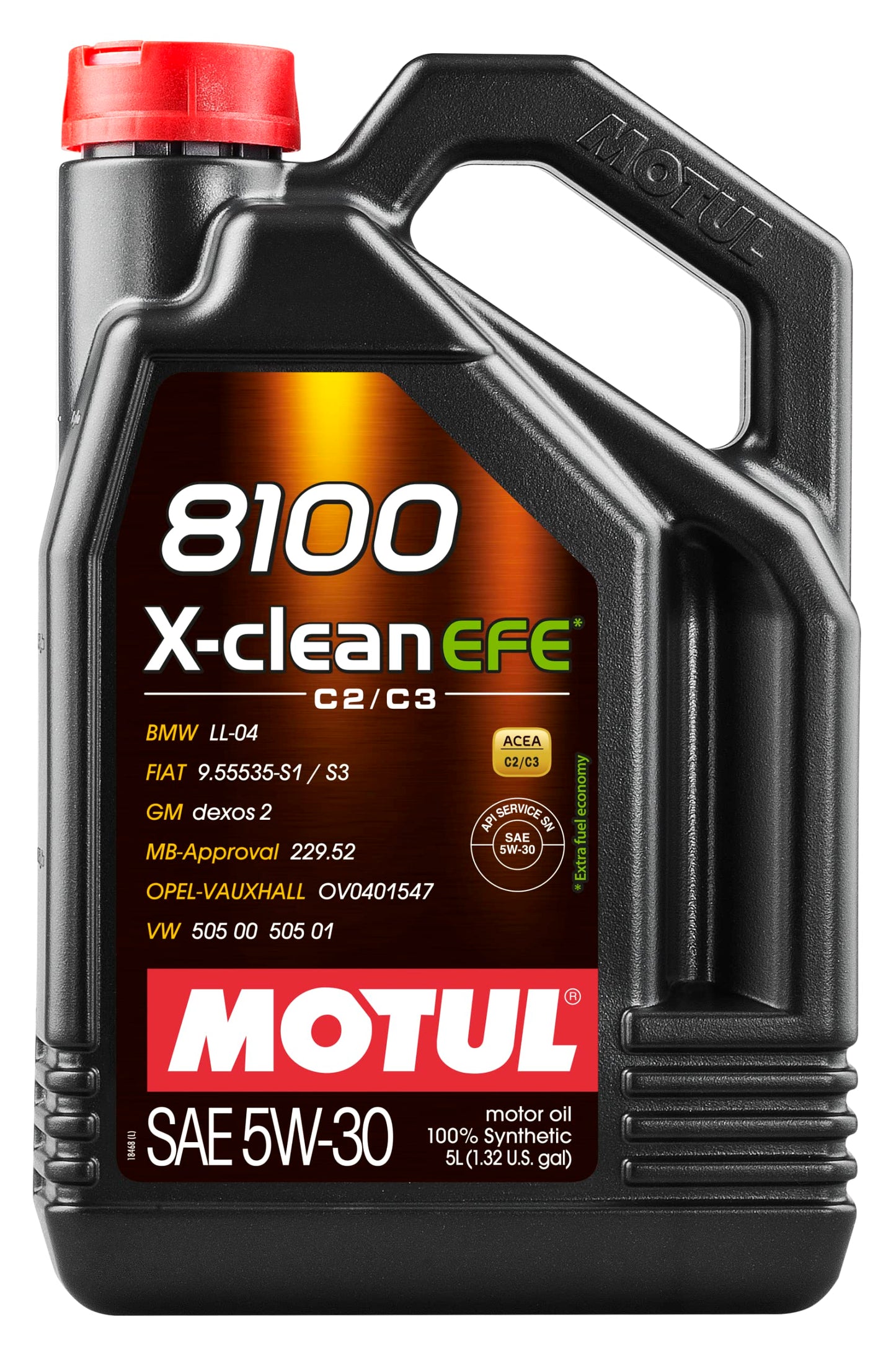 Motul 107206/74 engine lubricating oil 8100 X-Clean EFE C2/C3 5W30 5 L, brown