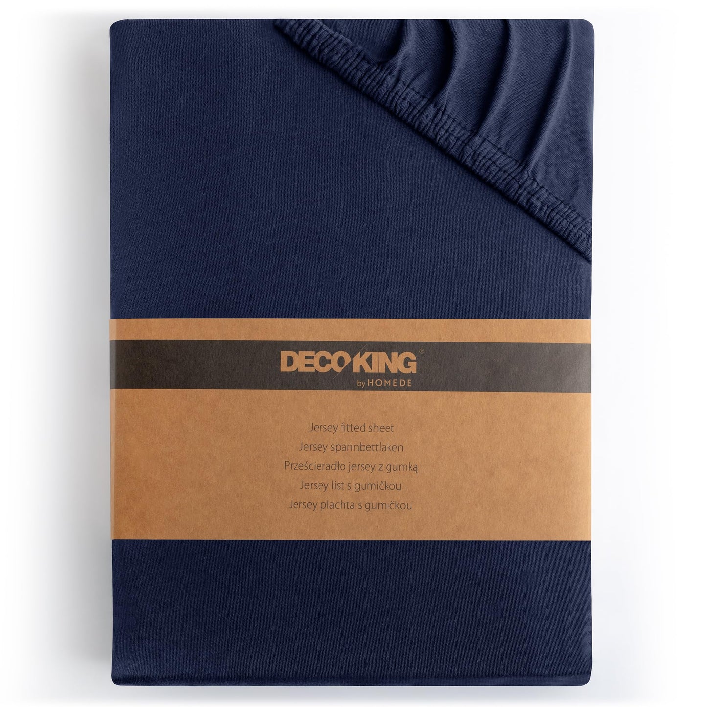 DecoKing fitted sheets 200x220 220x240 cm 100% combed cotton dark blue fitted sheets jersey box spring bed Amber 200 x 220 220 x 240