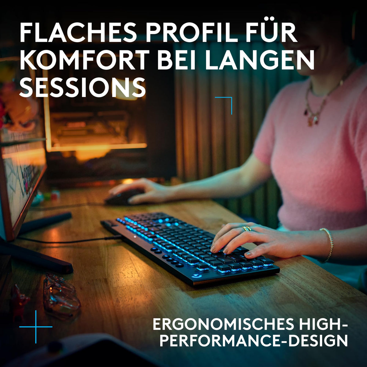 Logitech G G915 X LIGHTSPEED - Wireless, flat gaming keyboard (Black) - 920-012705