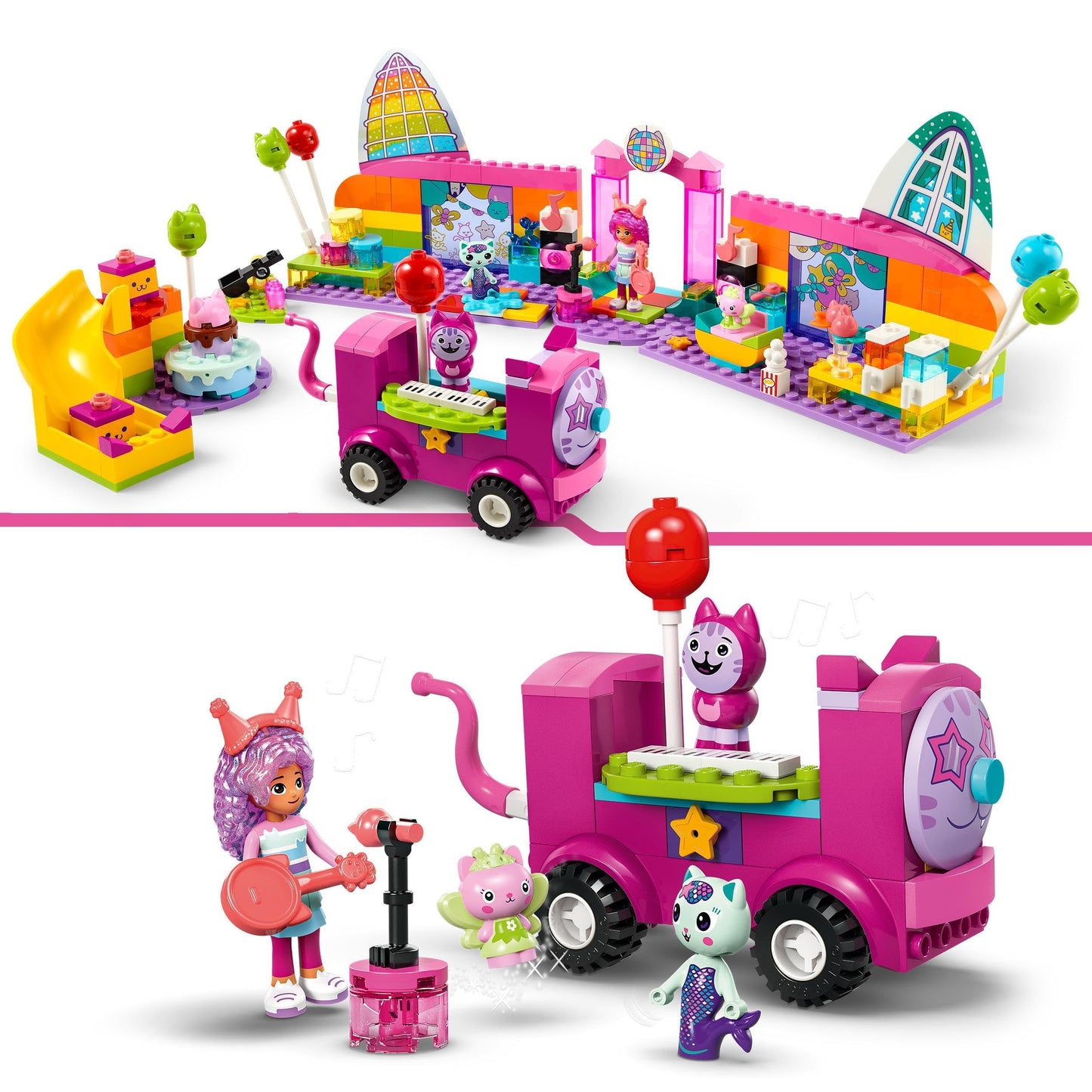 LEGO Gabby's Dollhouse Gabby's Party Room Disco Playset for Kids, DJ Entertainment Toy with Slide, Animal Figures and Accessories, Creative Role Play Gift for 4 Plus Year Old Girls & Boys 10797