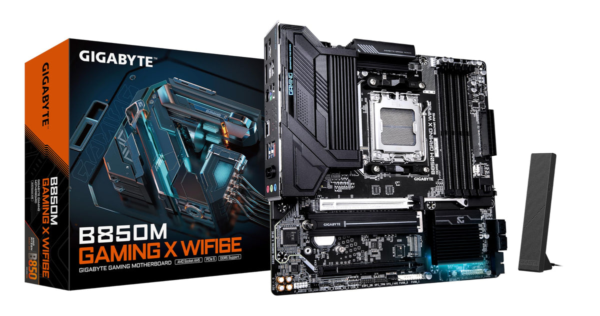 Placa de bază GIGABYTE B850M Gaming X WIFI6E - compatibilă cu procesoarele AMD Ryzen din seria 9000, VRM digital cu 10+2+2 faze, suport pentru memorie DDR5 de până la 8200MHz (OC), 1xPCIe 5.0 + 1xPCIe 4.0 M.2, 2.5LAN, WiFi 6E, USB 3.2 Gen 2.
