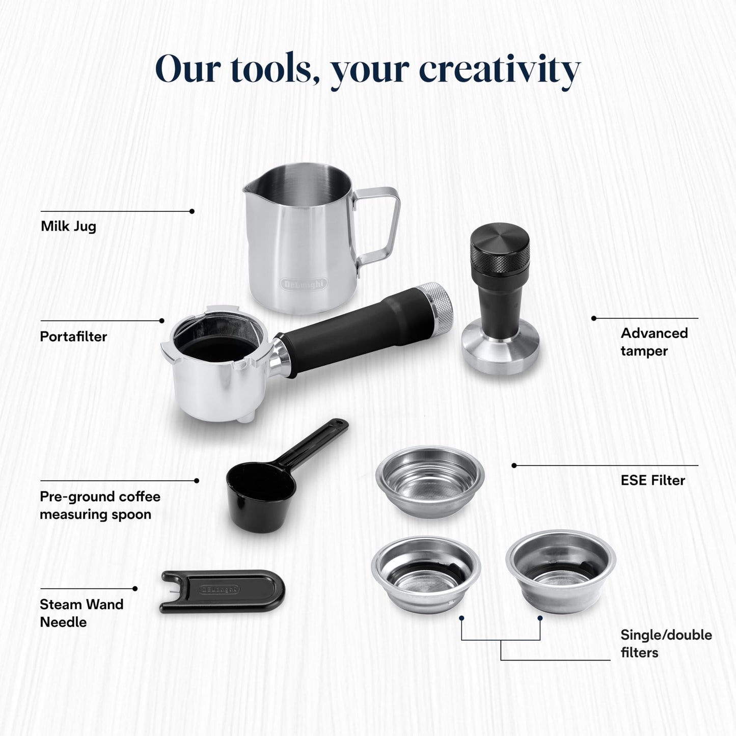 De'Longhi Dedica Duo - Perfetto compact portafilter machine espresso machine with soft-touch icons, manual milk frother for espresso, cappuccino and cold brew, 15cm wide, metal (EC890.M)