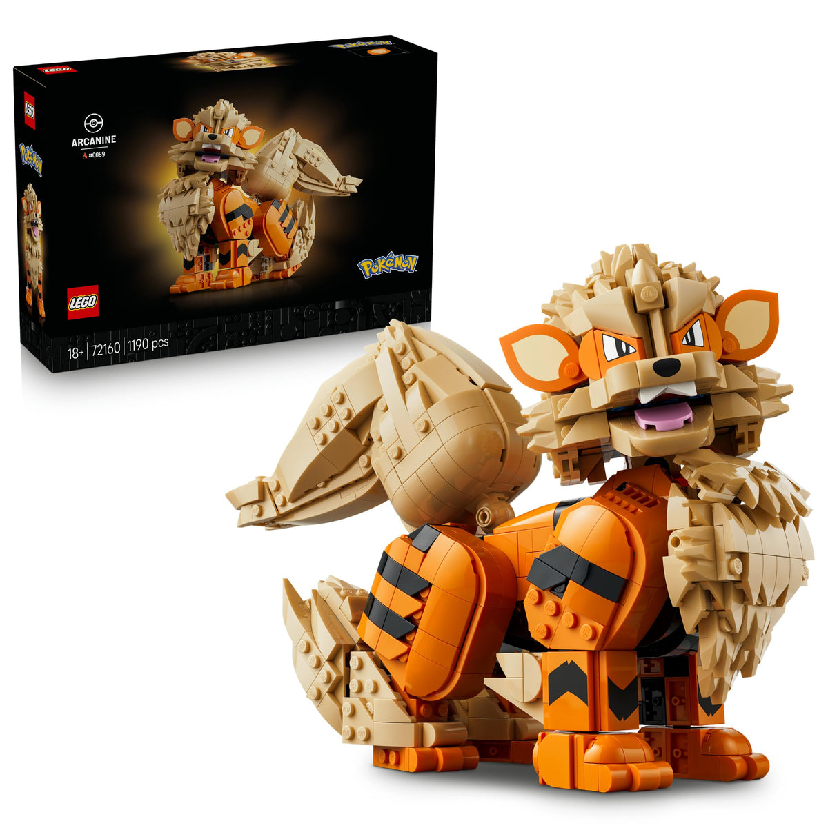 LEGO Pokémon Arcane Figure - Model Kit for Adults - Building Toy with Movable Tail, Legs & Head - DIY Room or Shelf Decoration - Collectible Gaming Gift - 72160