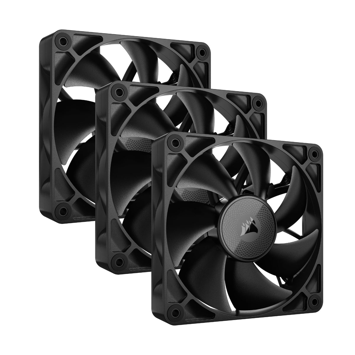 CORSAIR iCUE LINK RX120 ventilatoare PWM de 120mm cu hub de sistem iCUE LINK - lagăr magnetic cu cuplaj - set de trei - negru - CO-9051010-WW