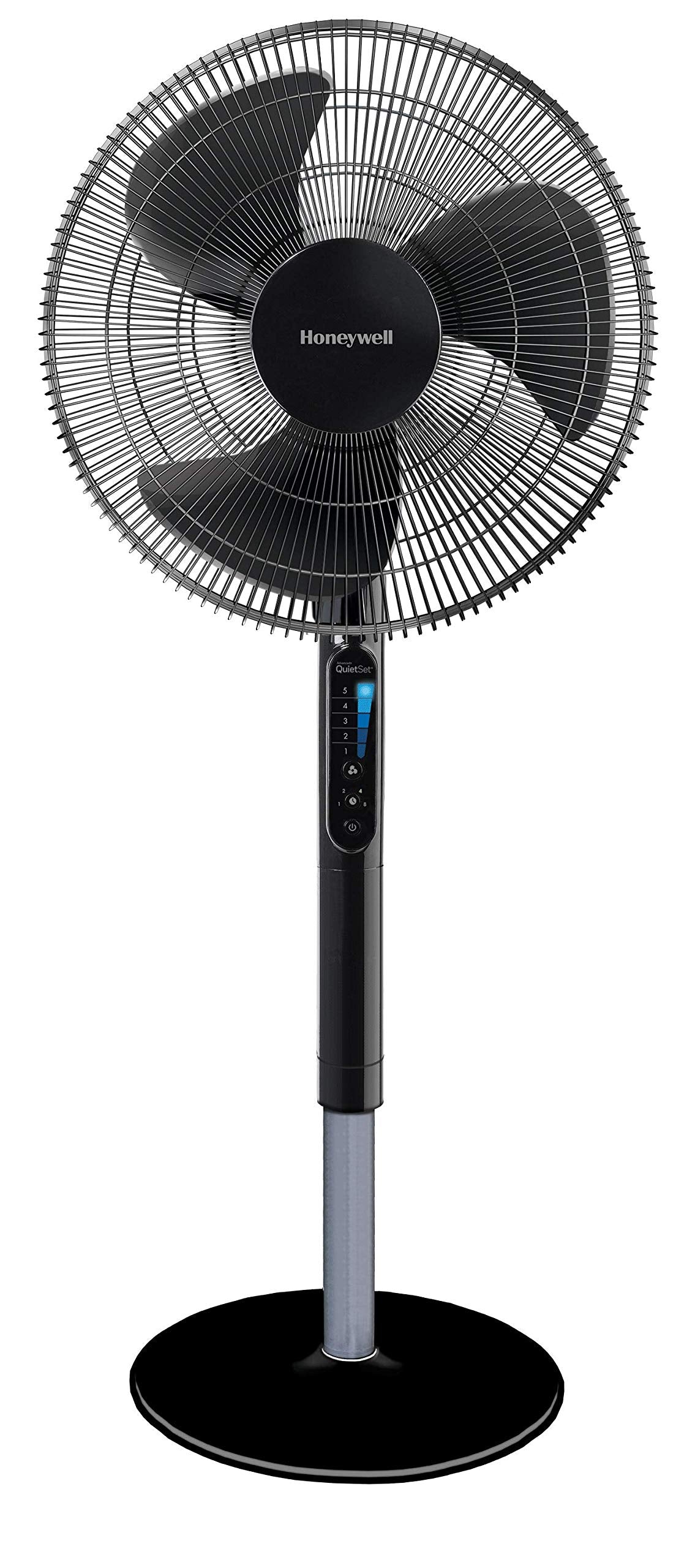 Honeywell Advanced QuietSet Oscillating Pedestal Fan (5 Speed Settings, Timer Function, 70° Oscillation, Height Adjustment, Remote Control, Easy to Use) HSF600B - HSF600BE4