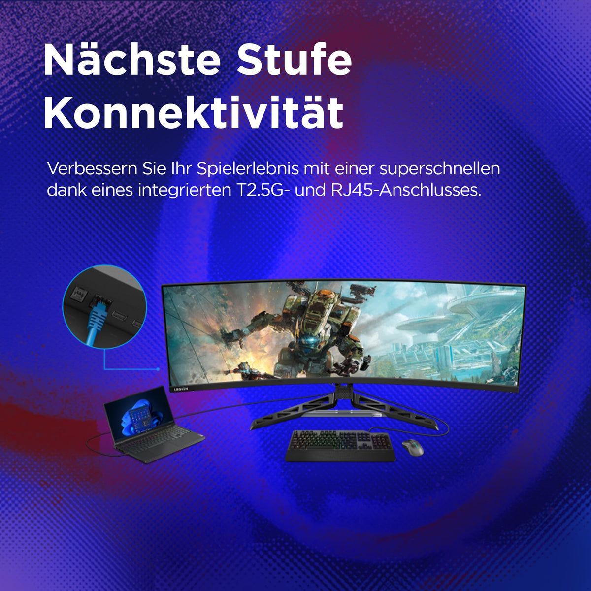Lenovo R45w-30 Gaming Monitor | 44.5 inches | DQHD | 5120x1440 | 165Hz | 450 nits | 1ms response time | HDMI | DP | AMD Radeon FreeSync | black - 67B1GAC3EU