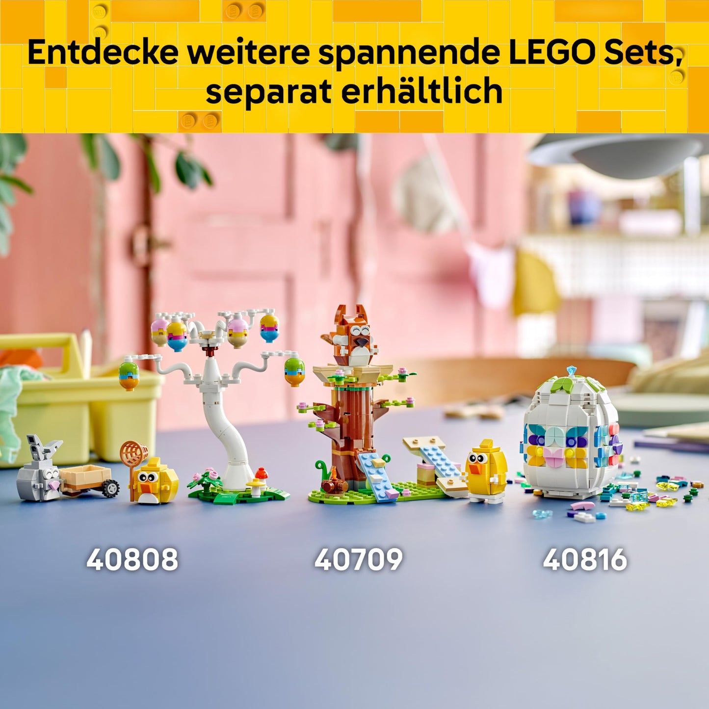 LEGO Easter Bunny and Easter Egg Hunt - Children's Toy with Rabbits & Bird Animal Figures - With Tree & Cart - Creative Construction Toy - Gift for Girls & Boys from 8 Years - 40808