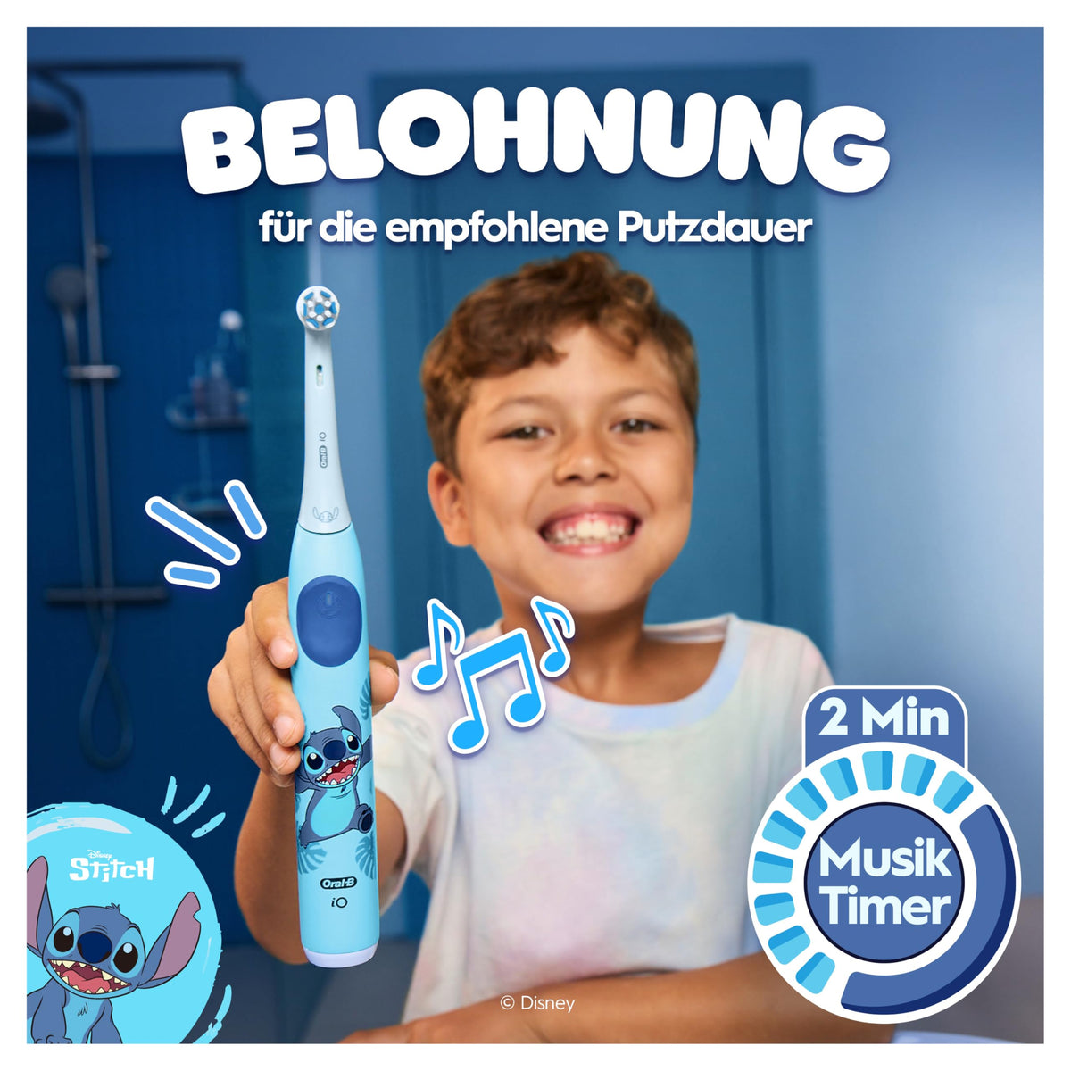 Oral-B iO Kids 6+ Disney Stitch Electric Toothbrush for Kids, Blue - 8700216931663
