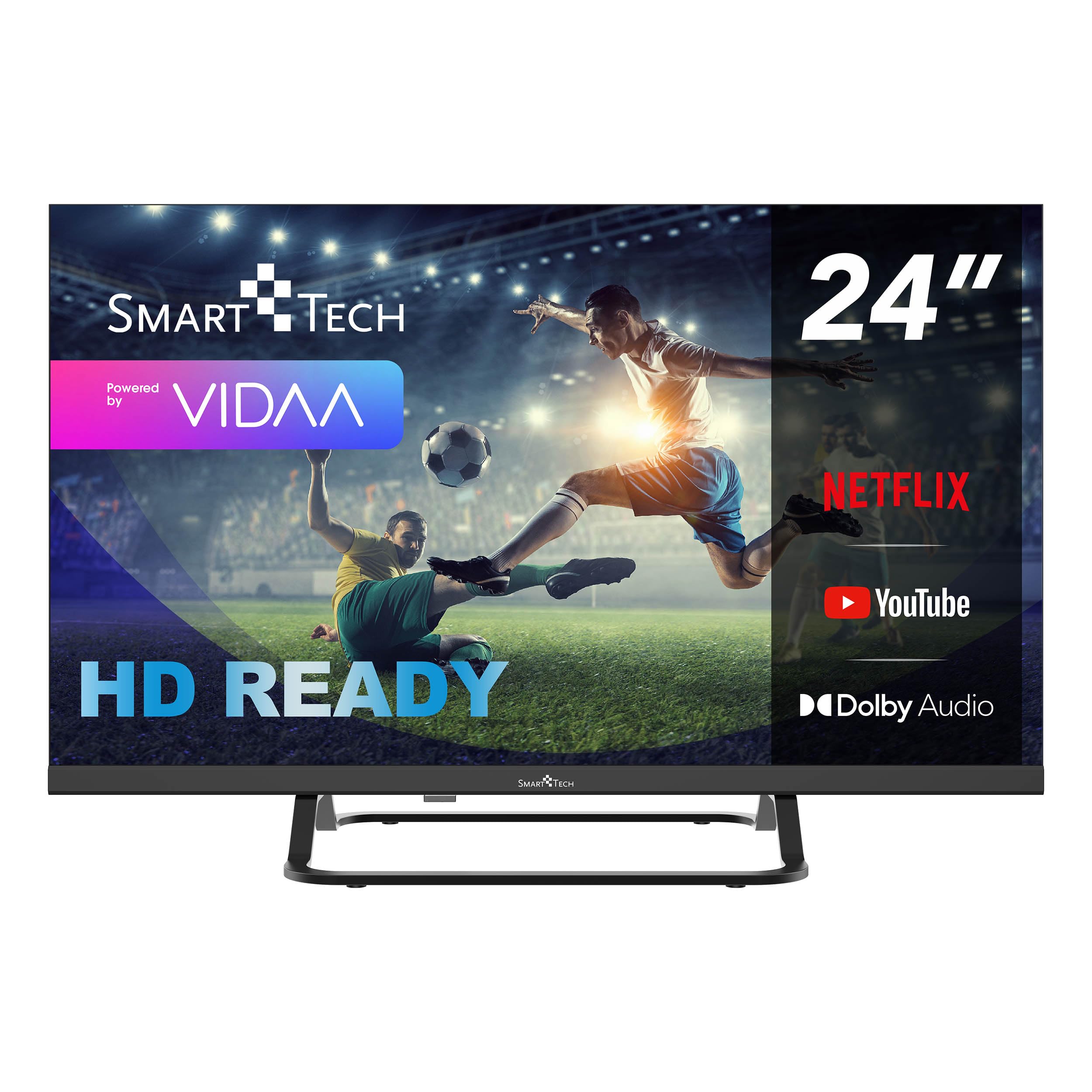 Smart Tech TV LED HD 24' (60 cm) 24HV02V VIDAA 3xHDMI 2xUSB Hotel Mode, Netflix, YouTube, Video, Disney+ - 24hv02v