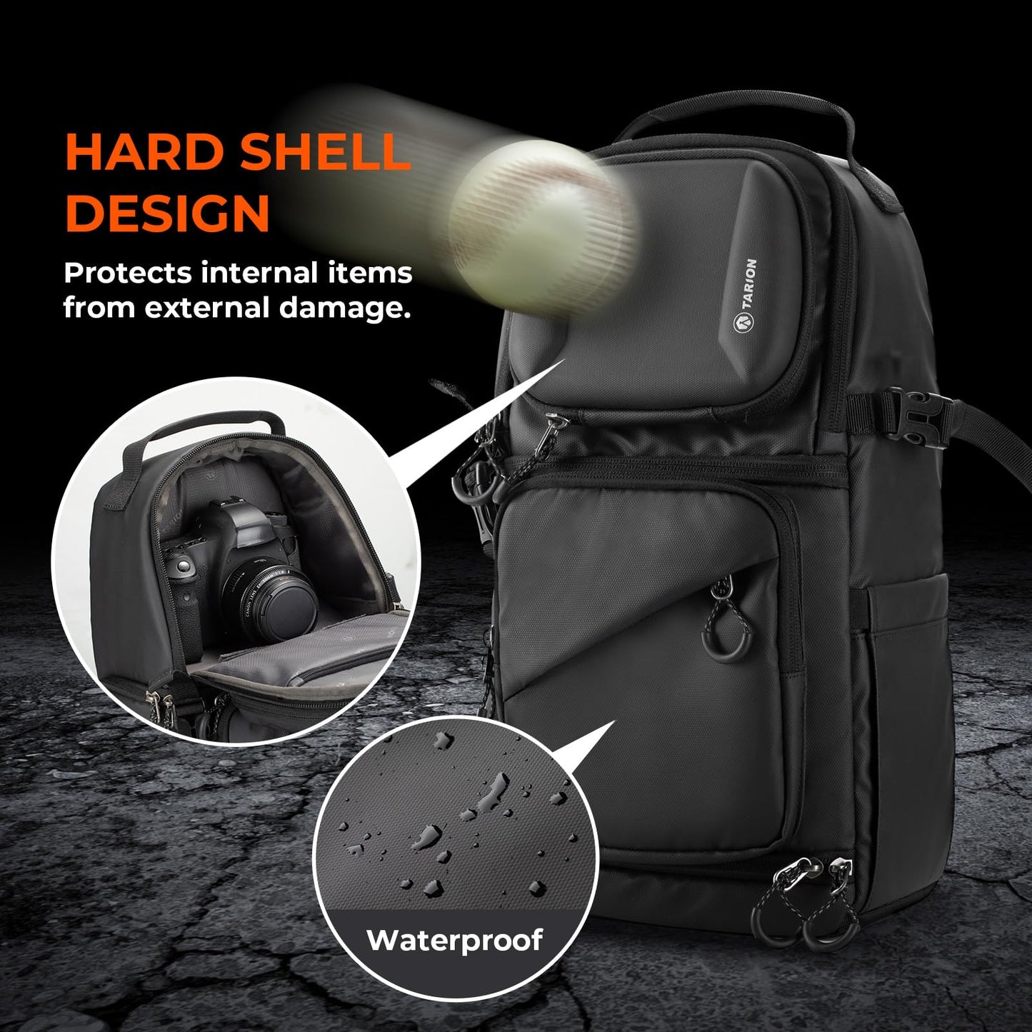 TARION 2-in-1 camera bag sling backpack photo backpack water-repellent TR-S