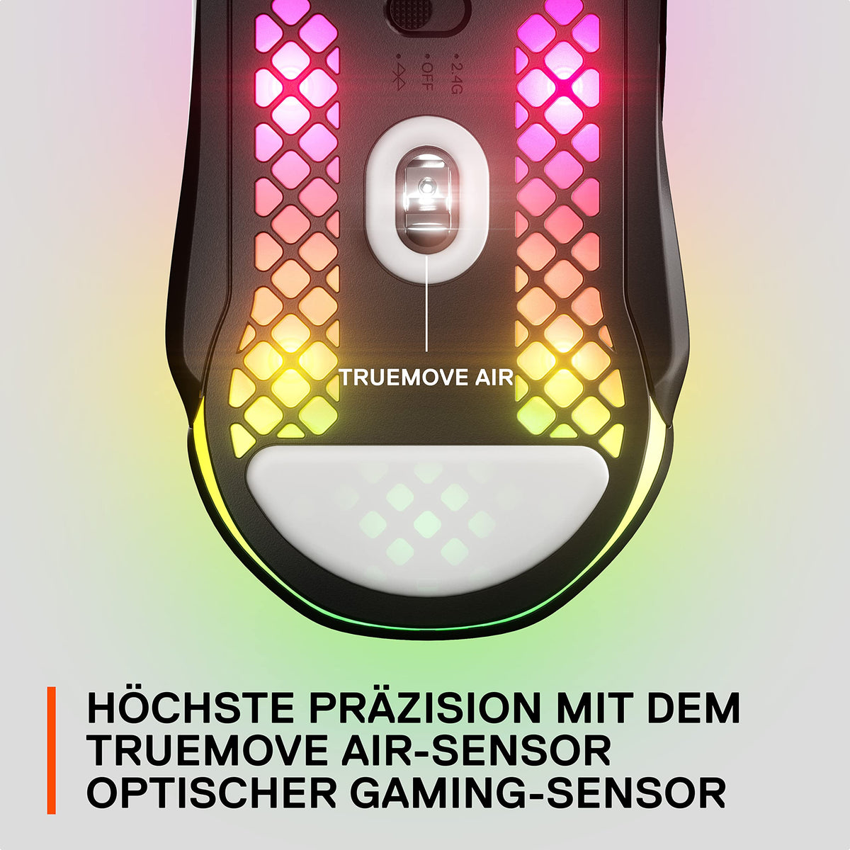 SteelSeries Aerox 5 Wireless – RGB gaming mouse with surface openings – Ultra-lightweight, water-resistant design – 9 buttons – Bluetooth/2.4 GHz – Optical TrueMove Air sensor with 18,000 DPI - 62406