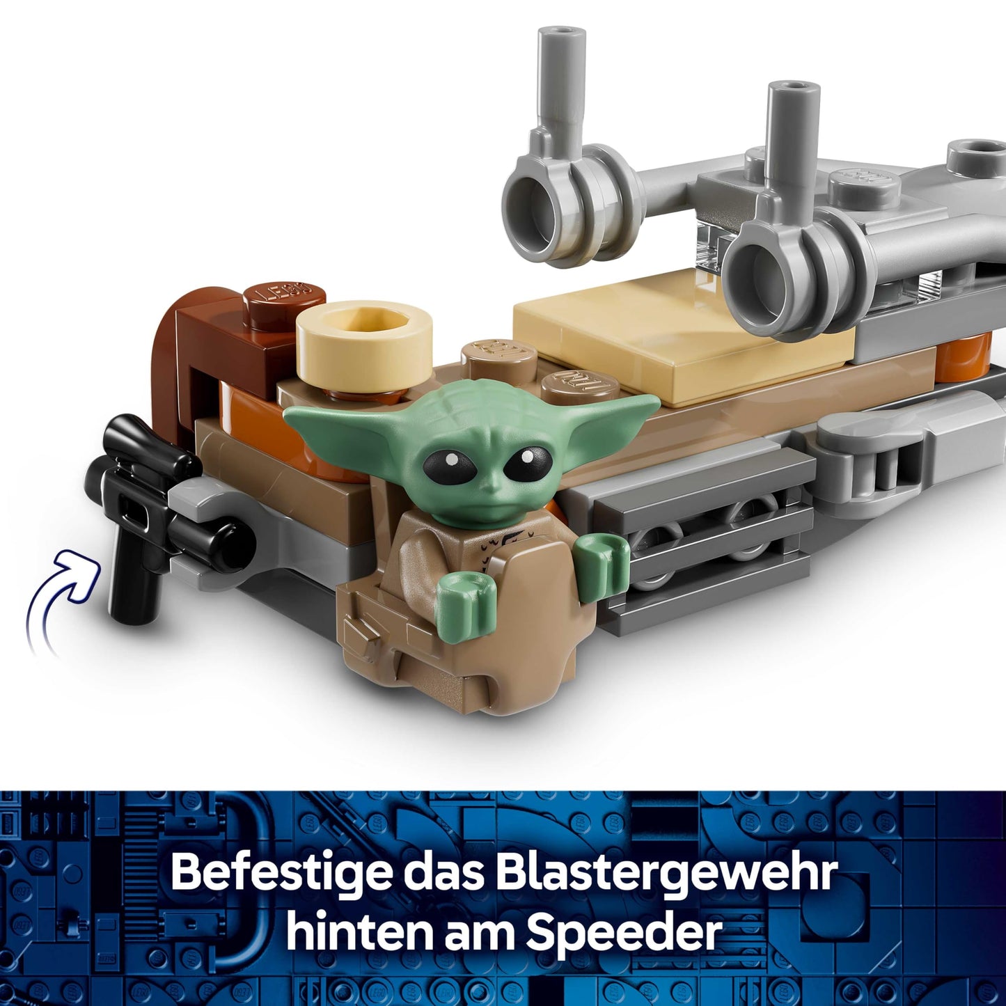 LEGO Star Wars The Mandalorian and Grogu on their speeder bike - set with vehicle and 2 Star Wars figures for action adventures - gift for children aged 6 and over - 75436