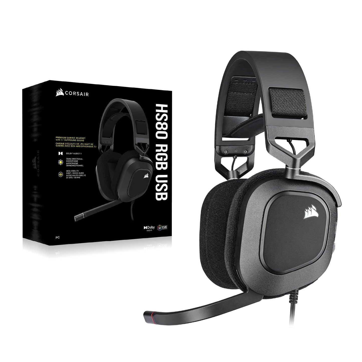 Corsair HS80 RGB USB Gaming Headset Dolby Audio CA-9011237-EU