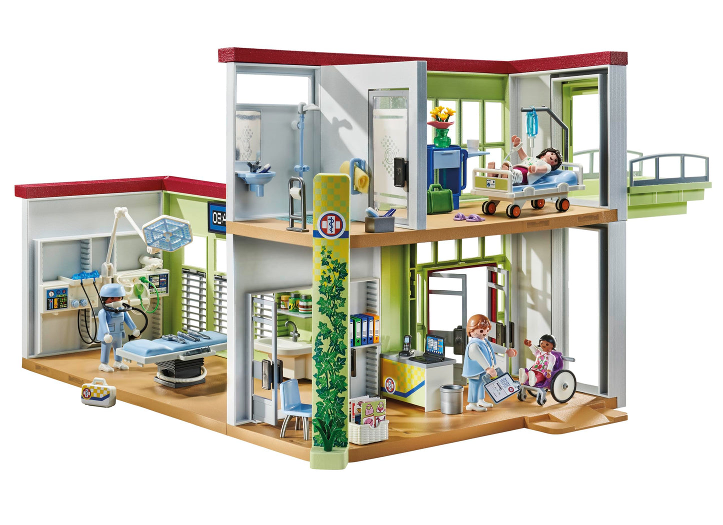 PLAYMOBIL | My Life | Modern Hospital | With four figures, medical devices and accessories | Made from over 80% recycled and bio-based materials | For children aged 4 and over | 71615