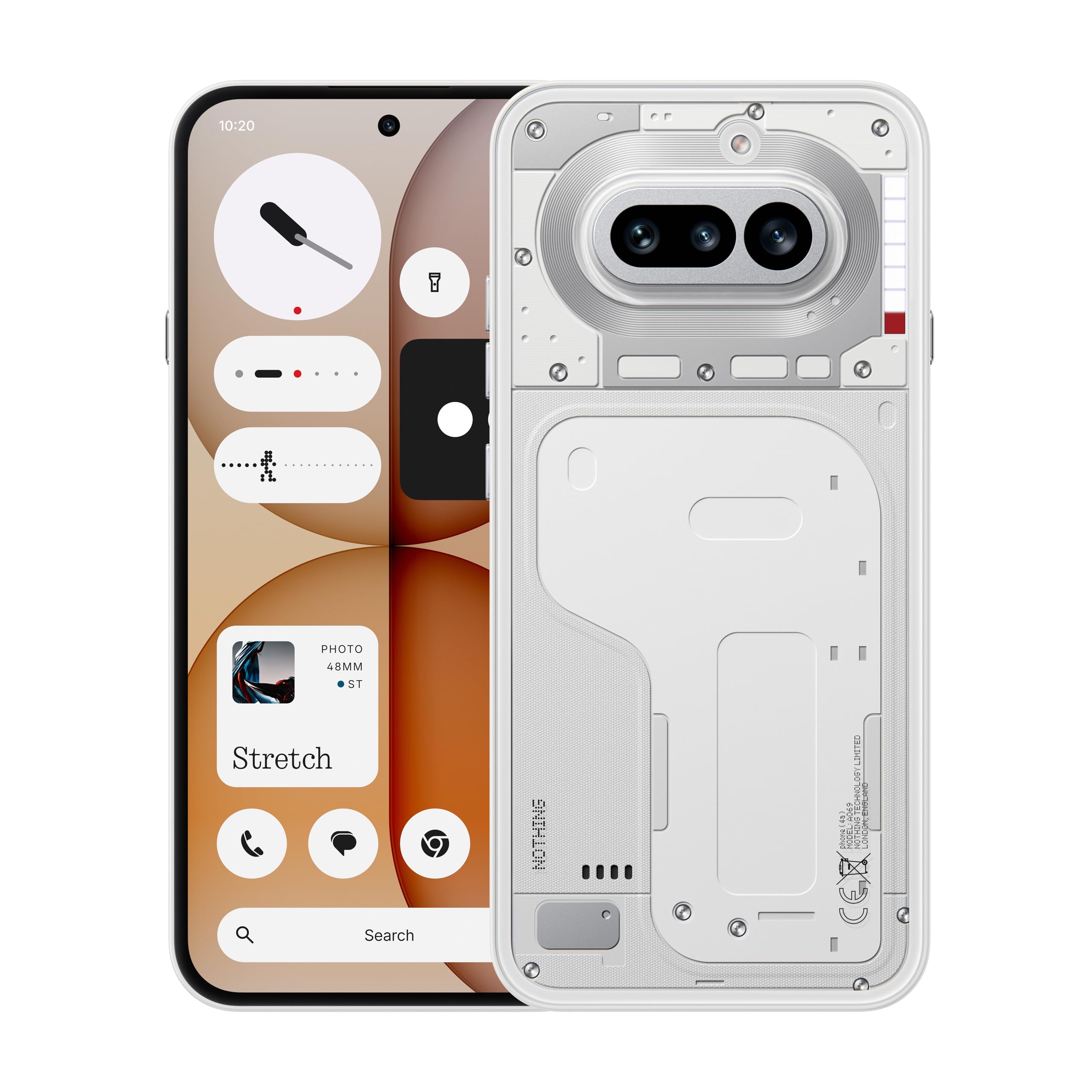 Nothing Phone (4a) - 50 MP triple camera, up to 70x ultra zoom, transparent smartphone, long battery, 50W fast charging, 120Hz AMOLED, Glyph Bar, 8GB+256GB - white - A069