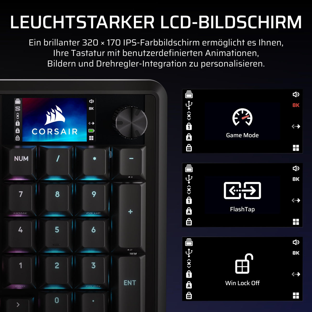 Corsair Vanguard 96 Wireless Mechanical RGB Gaming Keyboard – Negru - CH-91F901E-DE