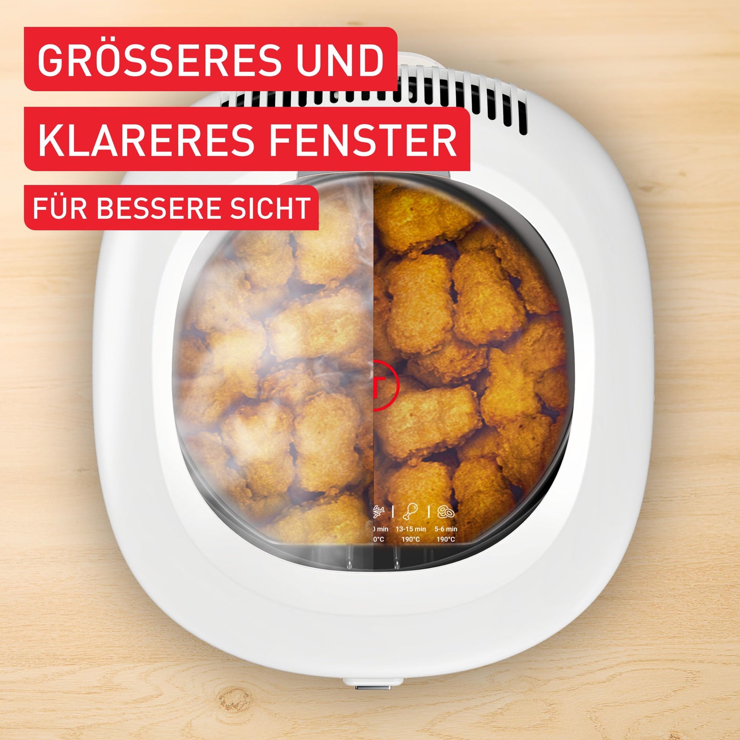 Tefal Filtra Vision Deep Fryer, 1kg Capacity, Extra Large Viewing Window, Modern Design, Folding Handle, Removable Parts, Timer, Temperature Control, White, FF2541E0