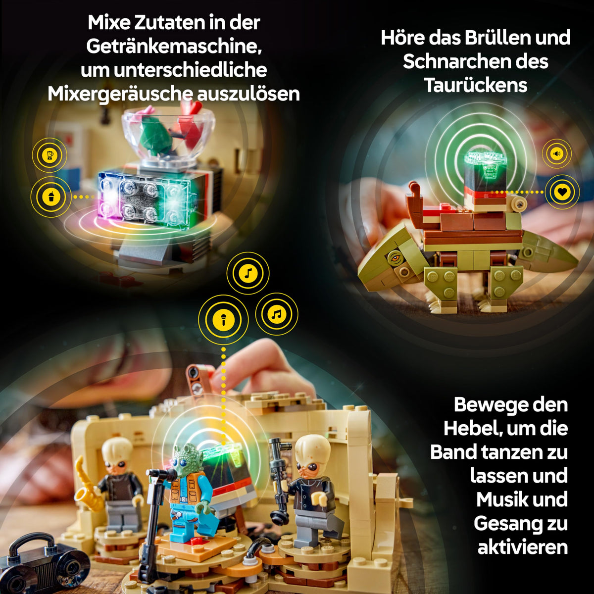 LEGO Star Wars SMART Play Bundle: Setul de duel din sala tronului & Setul A-Wing All-In-One 75427 & Setul compatibil Mos Eisley Cantina 75425 - Jucării interactive - Cadouri pentru băieți și fete de 9+ ani