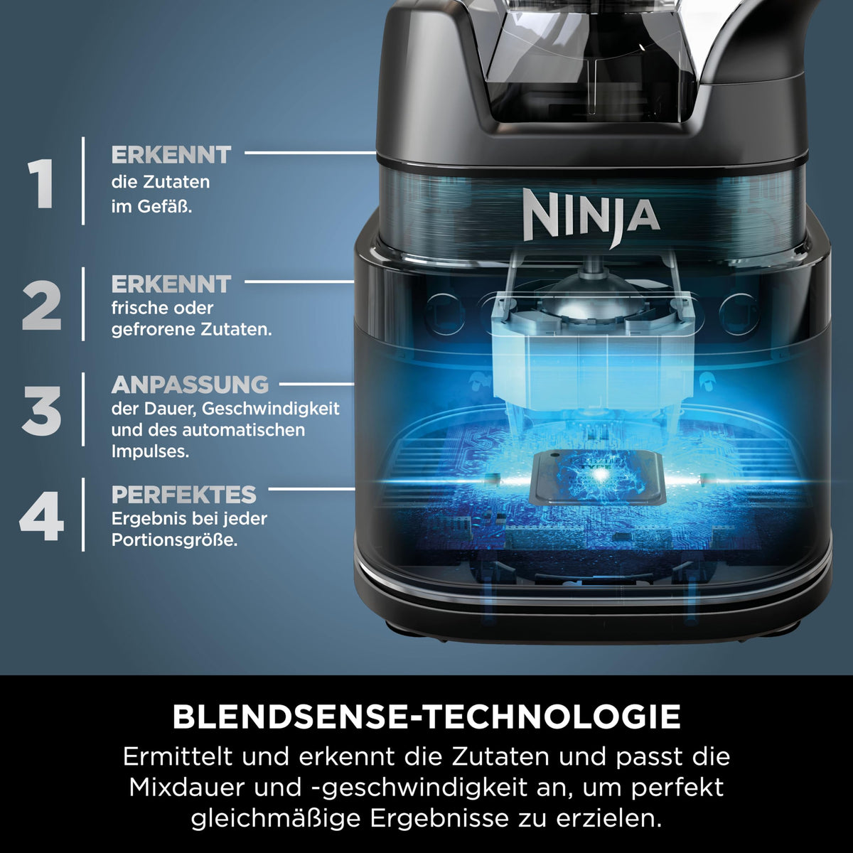 Ninja blender procesor 3 în 1 cu detectare de putere, negru, TB401EU