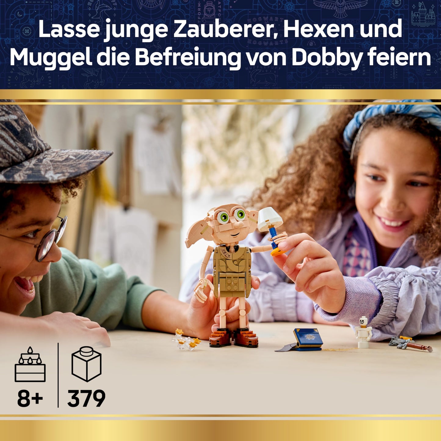 LEGO Harry Potter Dobby, the Free Elf toy - model building that can be converted into a Kreacher figure - DIY children's room decoration - gift for girls, boys and fans aged 8 and over - 76469