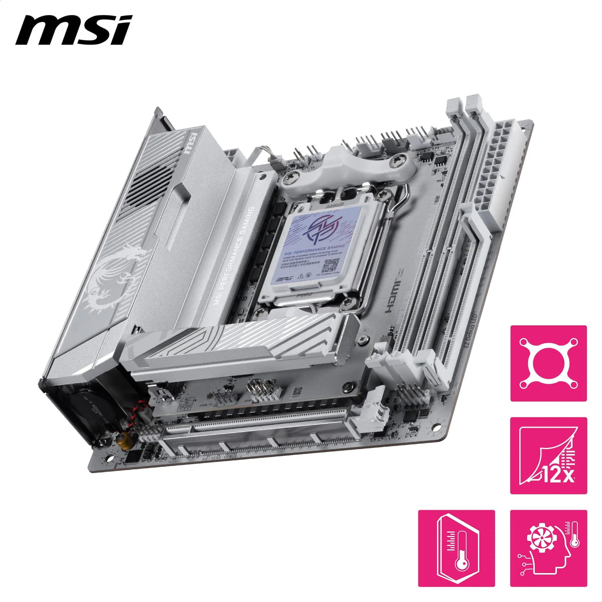 MSI MPG X870I Edge TI EVO WiFi Placă de bază, ATX - Suportă procesoare AMD Ryzen 9000/8000/7000, AM5-110A SPS VRM, DDR5 Memory Boost 8200+MT/s (OC), PCIe 5.0 x16, M.2 Gen5, Wi-Fi 7, 5G LAN - 7E50-001R