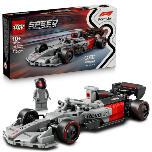 LEGO Speed Champions Audi Revolut F1 Team R26 racing car toy - model building set with collectible racing driver minifigure - birthday gift for boys aged 10 and over & young motorsport fans - 77259