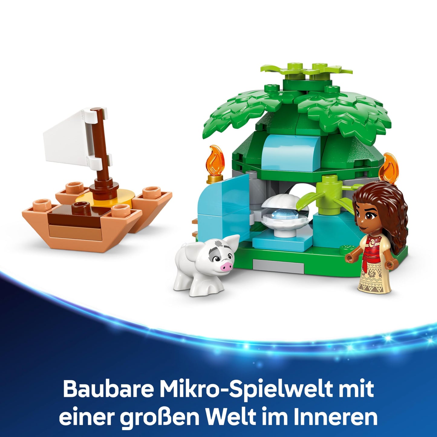 LEGO ǀ Disney Moana 2: Moana's Island Fun - Toy with 2 minifigures, a playhouse, a water slide & accessories - children's play set - birthday gift for girls aged 5 and over - 43260