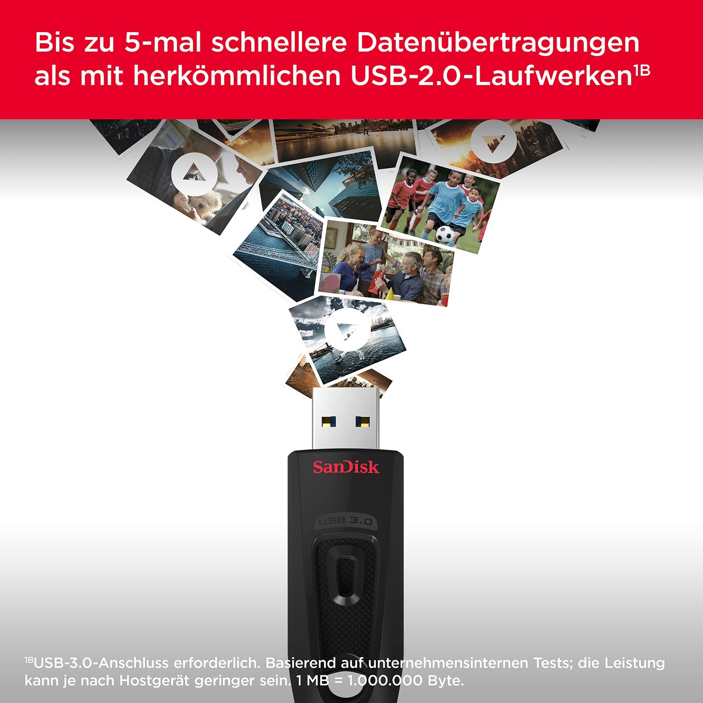 SANDISK Ultra USB 3.0 Flash Drive 1TB (Reliable Storage for Documents, Photos and Media) - SDCZ48-1T00-G46