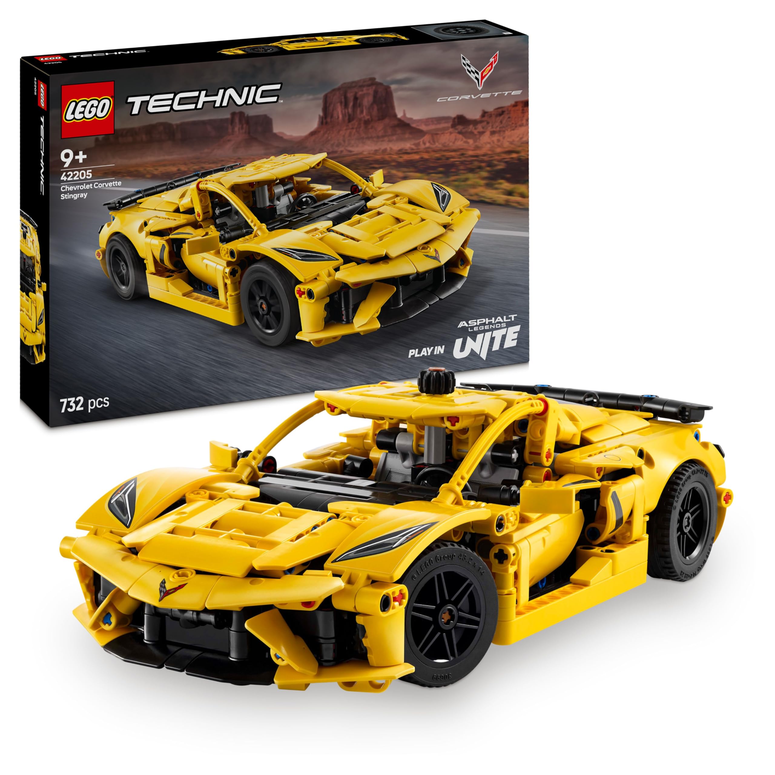 LEGO Technic Chevrolet Corvette Stingray - building toy to collect - toy sports car - model car - gift for boys and girls aged 9 and up who love toy cars 42205