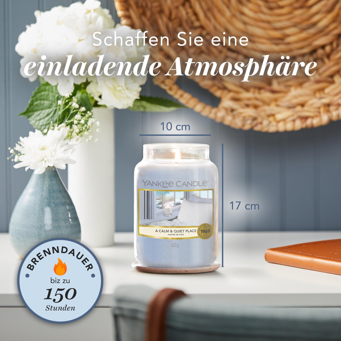 Yankee Candle scented candle in a glass (large) | A Calm & Quiet Place | Candle with a long burning time of up to 150 hours Perfect gifts for women - 1577119EZ