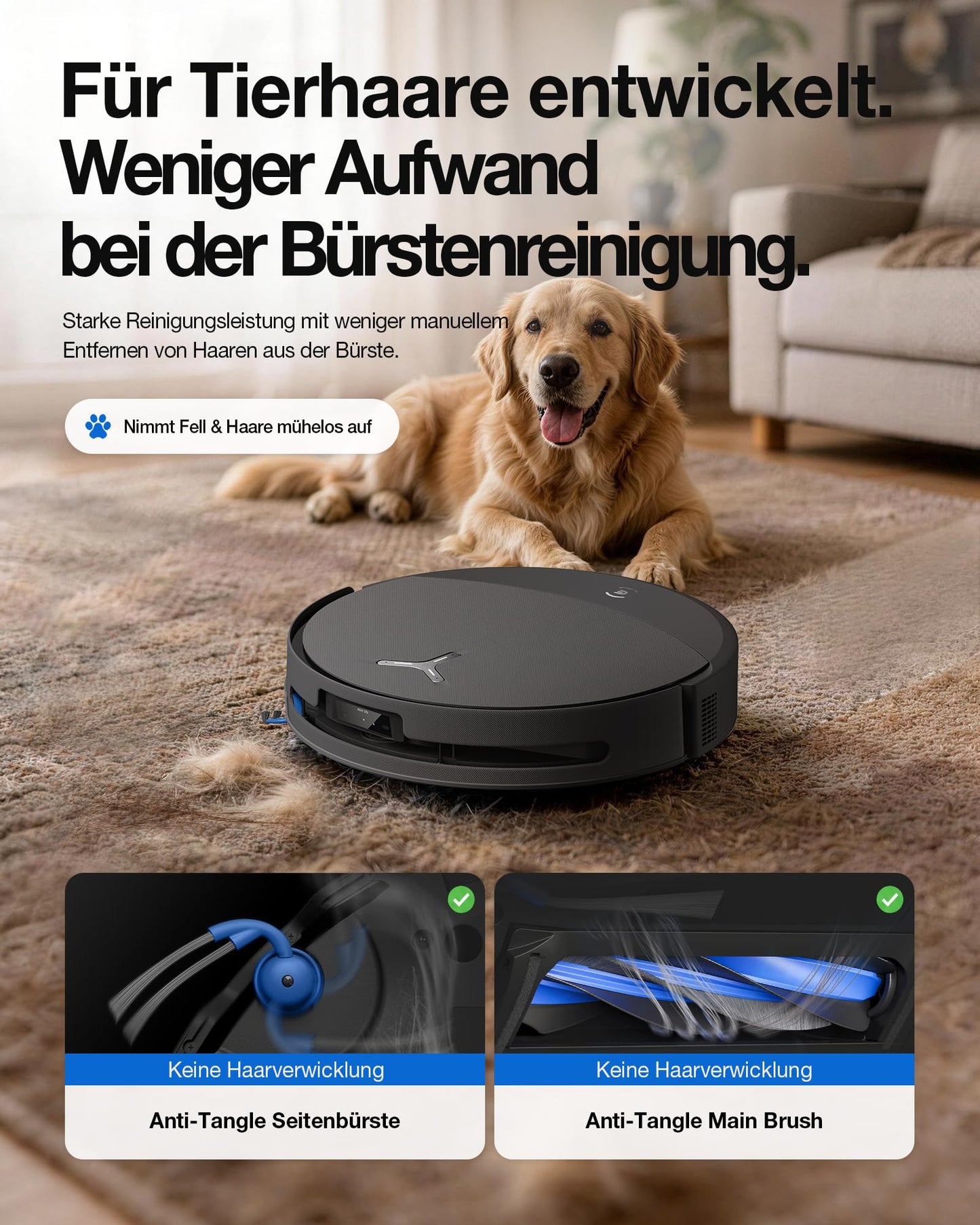 ECOVACS DEEBOT T90 PRO Omni robot vacuum cleaner with mopping function, robot vacuum cleaner 30,000 Pa, quick charging with PowerBoost, OZMO Roller 3.0 with TruEdge, automatic dosing of the cleaning solution, black