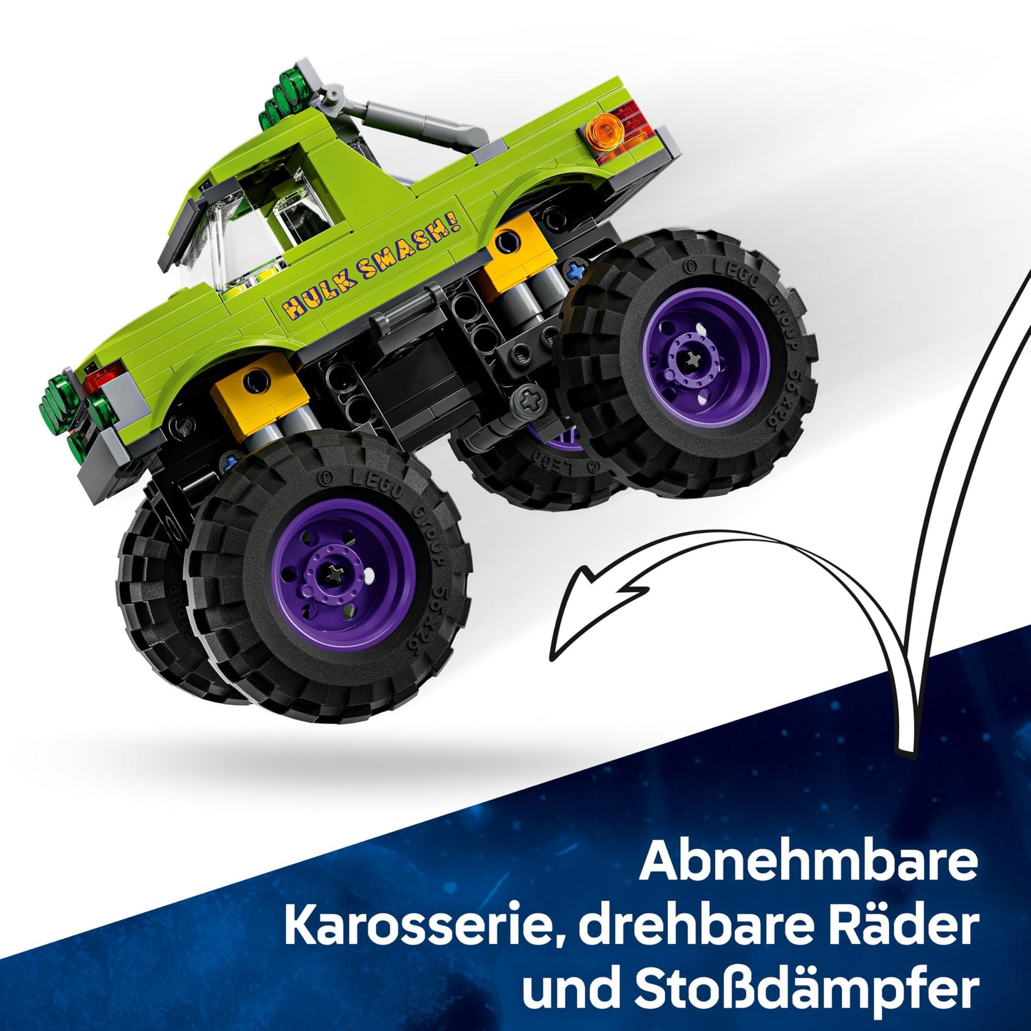 LEGO ǀ Marvel Hulk Truck vs. Thanos - Creative superhero toy - Avengers vehicle and minifigures - Monster truck for fun - Gift for boys and girls aged 7 and up - 76312