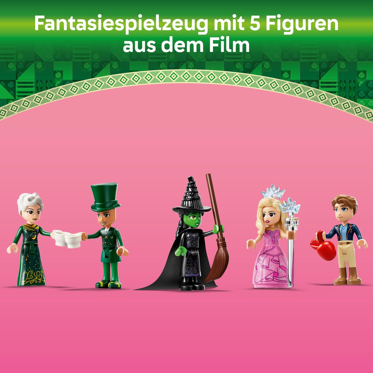 LEGO Wicked Welcome to Emerald City, toy with tower, Glinda and Elphaba mini-dolls, gift for fans of the film and girls and boys aged 9 and up who love dollhouses 75684