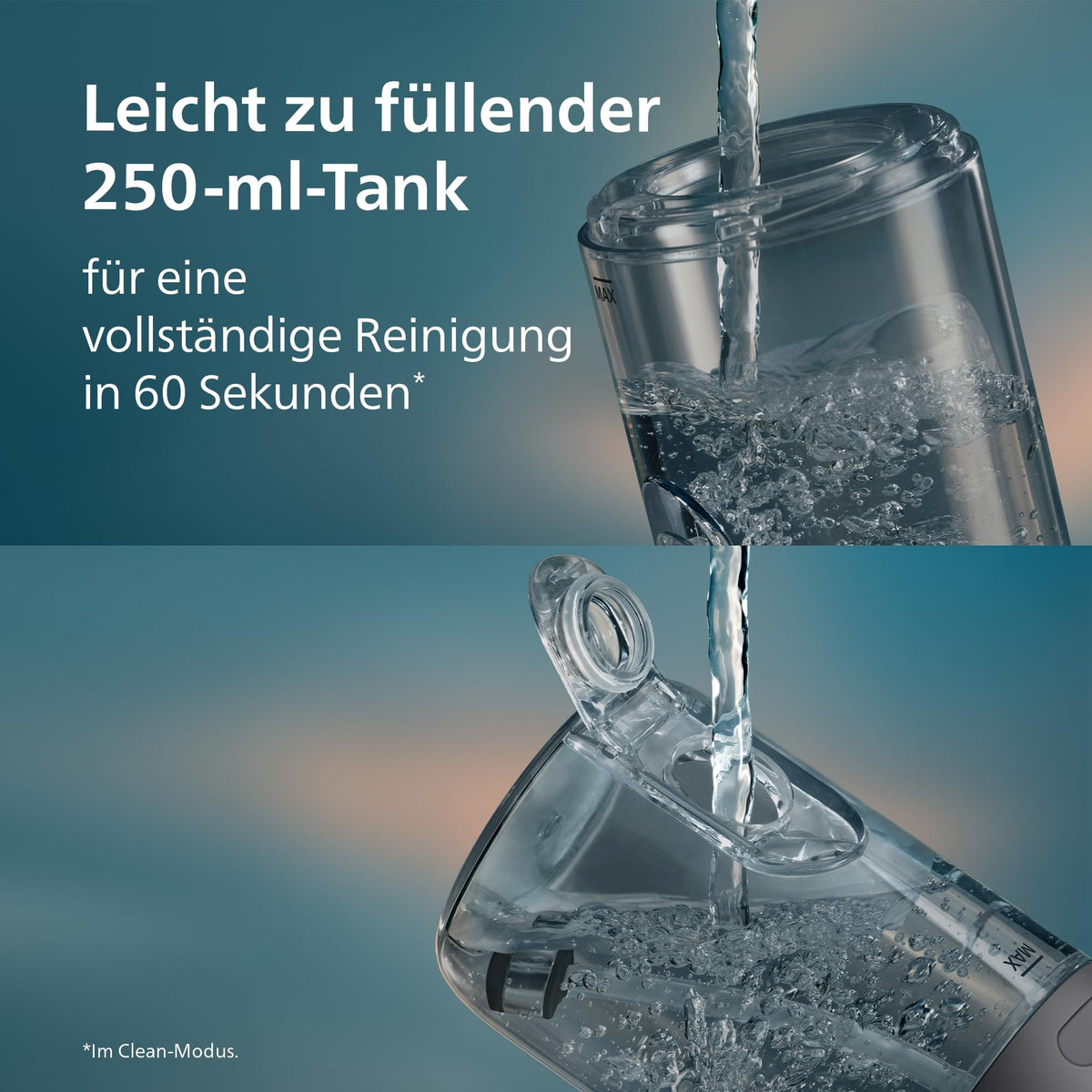 Philips Sonicare kabelloser Power Flosser 3000 Munddusche, Wasser-Flosser pentru dinți, gingii și îngrijirea dentară, în negru (Model HX3826/33)