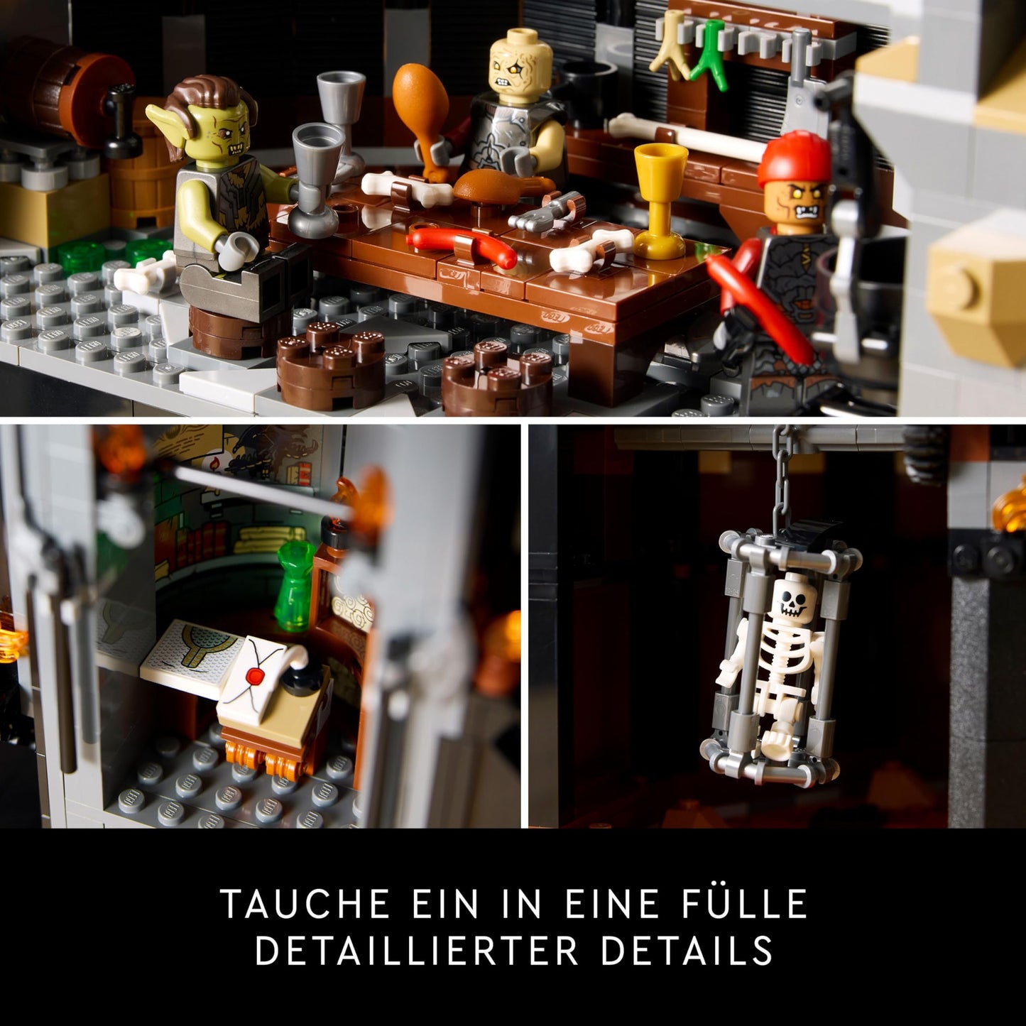 LEGO Icons The Lord of the Rings: Barad-dûr, building set for adults with minifigures Sauron, Gothmog, Orc, Frodo, Sam and Gollum, film memorabilia, collector's item for fans 10333