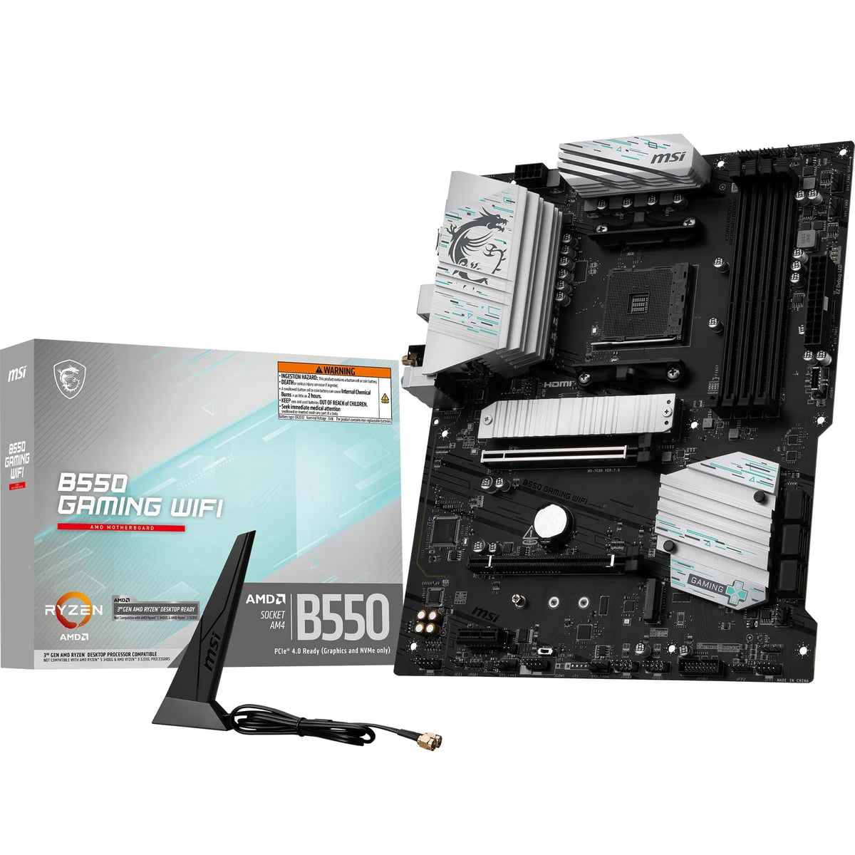 MSI B550 Gaming WiFi Placă de bază, ATX - Suportă procesoare AMD Ryzen 5000 Series, 5000 G-Series, 4000 G-Series și 3000 Series, AM4 - Memorie DDR4 Boost 4400+MHz/OC, PCIe 4.0 x16, M.2 Gen4, 1G LAN - 7C56-085R